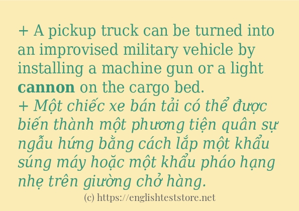 cannon các cách dùng và câu ví dụ cannon các cách dùng và câu ví dụ