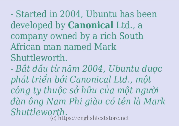 canonical các ví dụ và câu điển hình