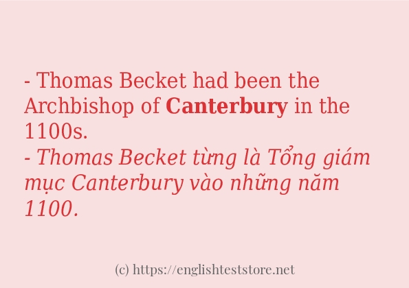 canterbury sử dụng như thế nào và câu ví dụ
