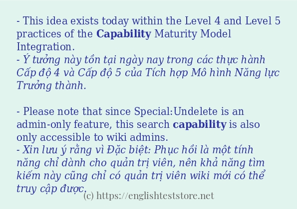 capability sử dụng thực tế trong câu