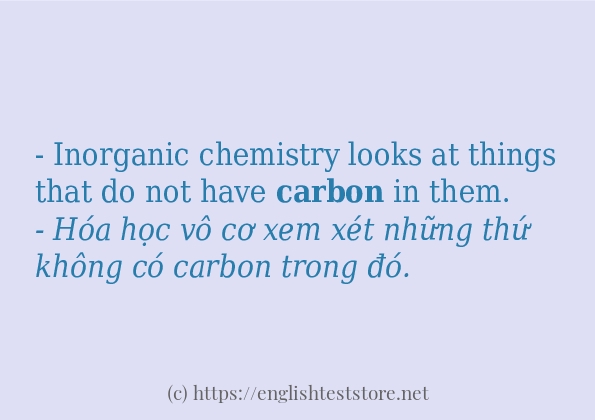 carbon sử dụng thực tế trong câu