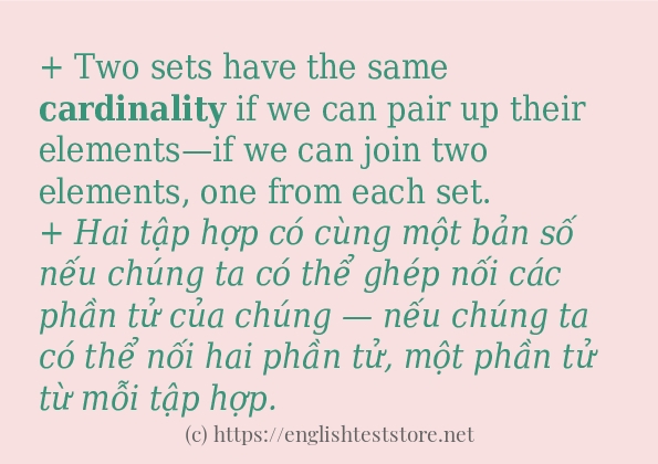 cardinality câu ví dụ và cách sử dụng cardinality câu ví dụ và cách sử dụng