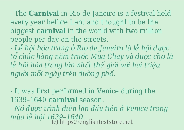 carnival cách sử dụng và câu ví dụ carnival cách sử dụng và câu ví dụ
