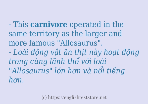 carnivore ví dụ và cách sử dụng trong câu