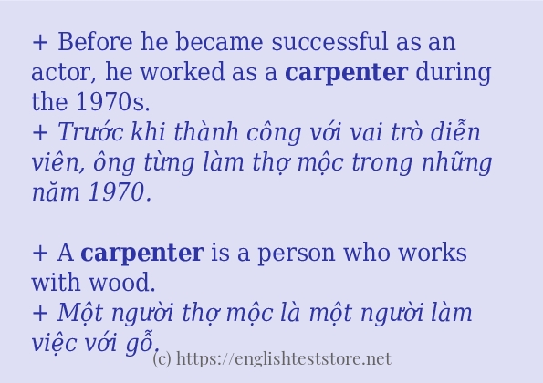 carpenter sử dụng thực tế trong câu