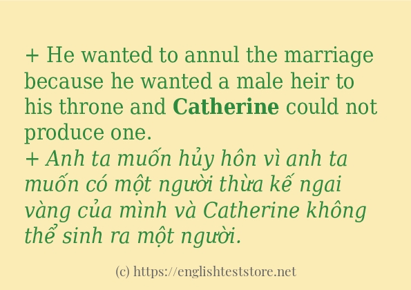 catherine câu ví dụ về cách dùng