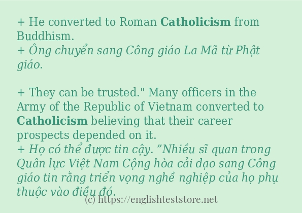 catholicism ví dụ cách dùng trong câu catholicism ví dụ cách dùng trong câu