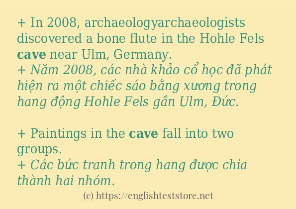 cave cách sử dụng và câu ví dụ