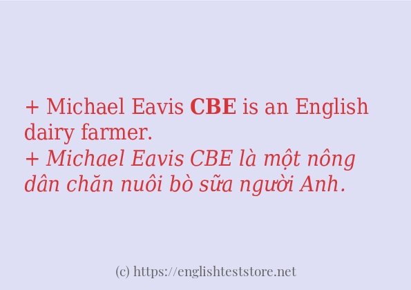 cbe cách dùng và ví dụ trong câu