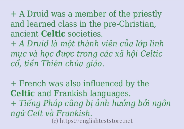 celtic câu ví dụ và cách dùng