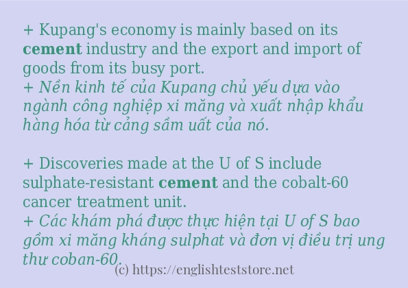cement áp dụng trong câu và ví dụ