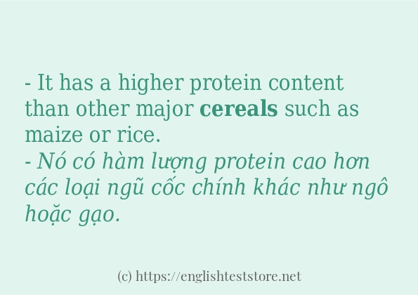 cereals các cách dùng và câu ví dụ