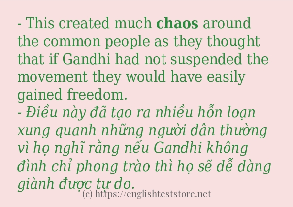 chaos sử dụng như thế nào và câu ví dụ