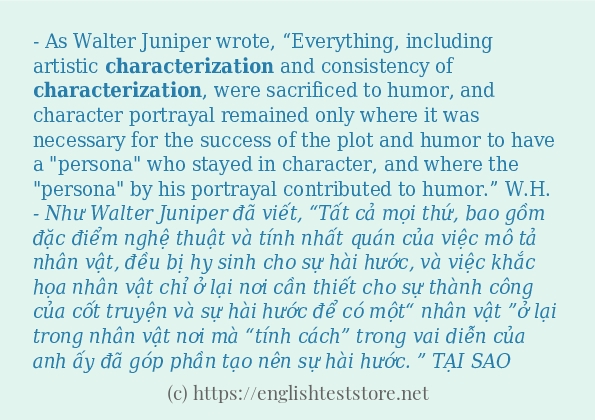 characterization ví dụ và cách sử dụng trong câu