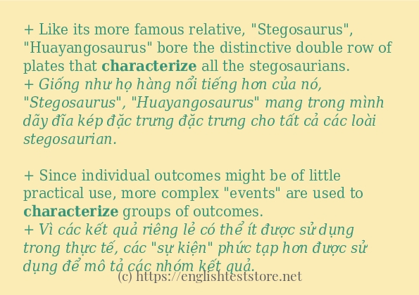 characterize các cách dùng và câu ví dụ