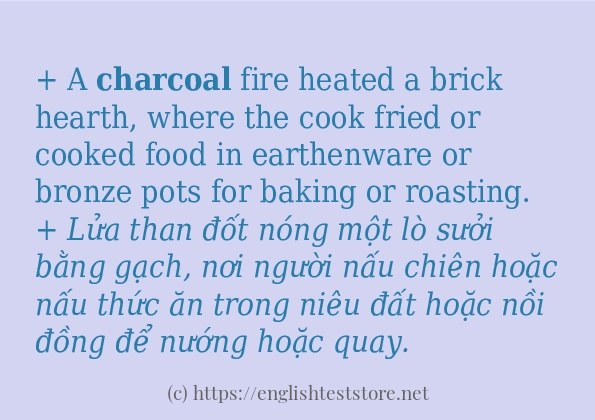 charcoal sử dụng như thế nào và câu ví dụ