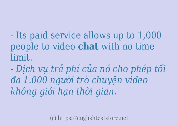 chat các ví dụ và câu điển hình