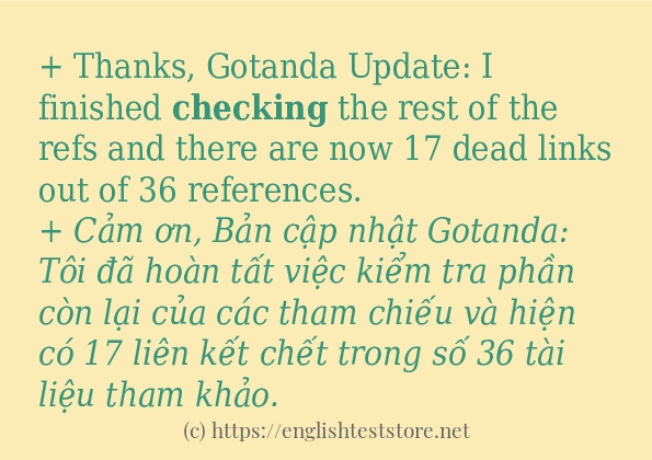 checking sử dụng như thế nào và câu ví dụ