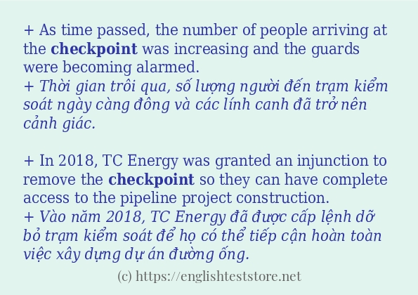 checkpoint câu ví dụ về cách dùng