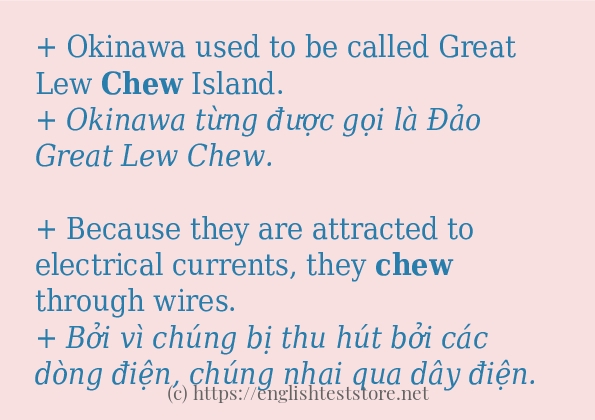 chew cách sử dụng trong câu và ví dụ