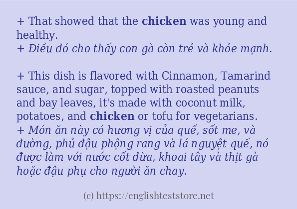 chicken ví dụ cách dùng trong câu