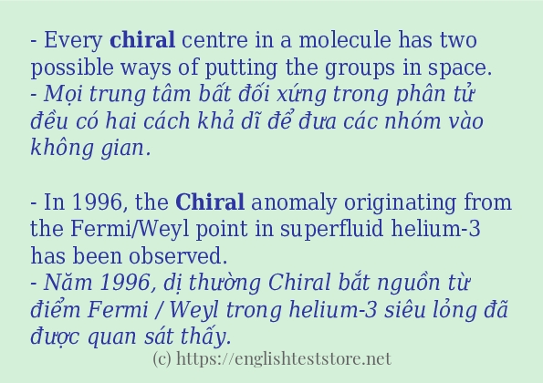 chiral cách dùng trong câu và ví dụ
