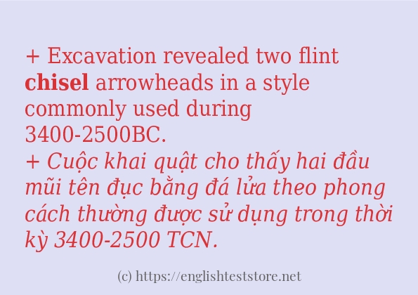 chisel ví dụ cách dùng trong câu