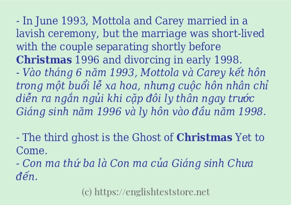 christmas ví dụ và cách sử dụng trong câu