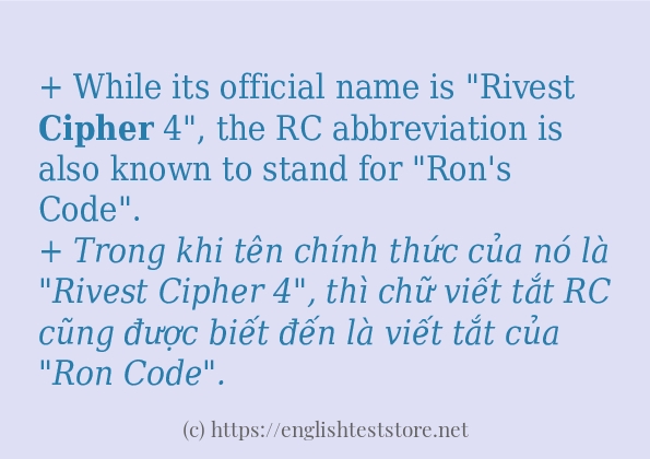 cipher cách sử dụng trong câu và ví dụ