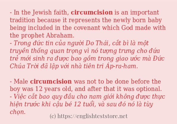 circumcision câu ví dụ và cách sử dụng