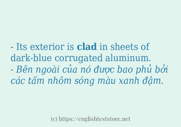 clad cách dùng và ví dụ trong câu clad cách dùng và ví dụ trong câu