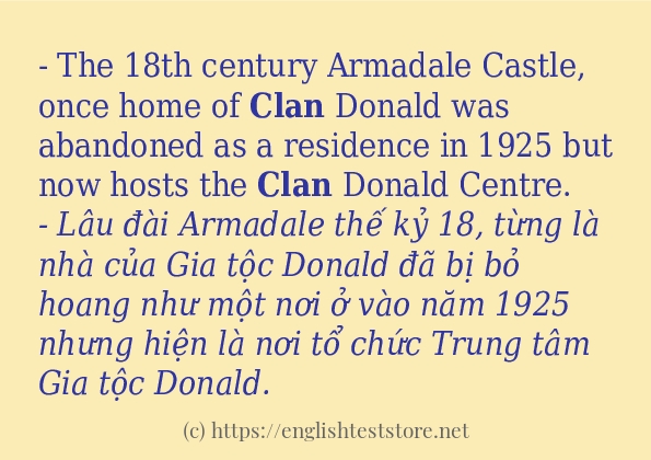 clan cách dùng và ví dụ trong câu