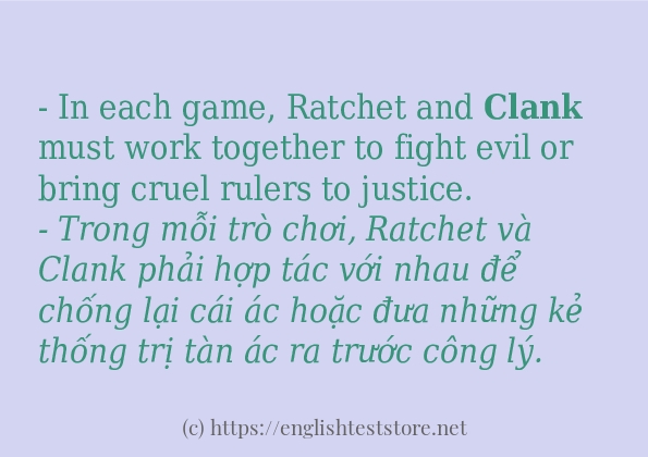 clank câu ví dụ và cách dùng