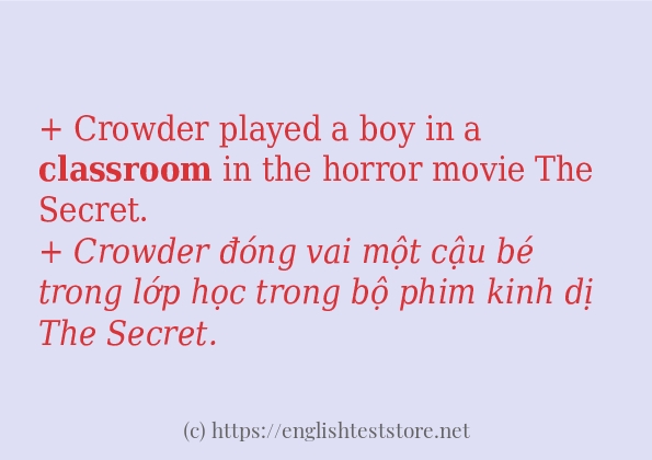 classroom ví dụ cách dùng trong câu
