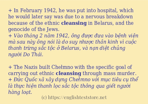 cleansing sử dụng thực tế trong câu