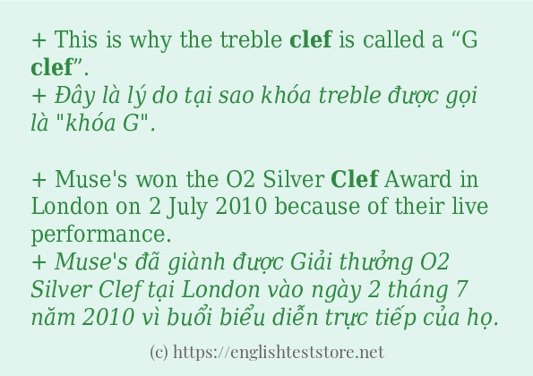 clef các ví dụ và câu điển hình