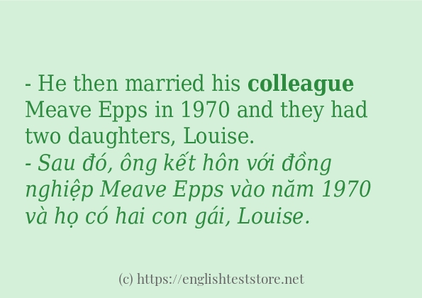 colleague câu ví dụ về cách dùng