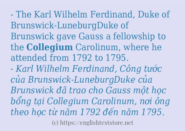 collegium ví dụ cách dùng trong câu