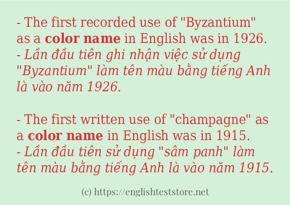 color name cách sử dụng và câu ví dụ color name cách sử dụng và câu ví dụ