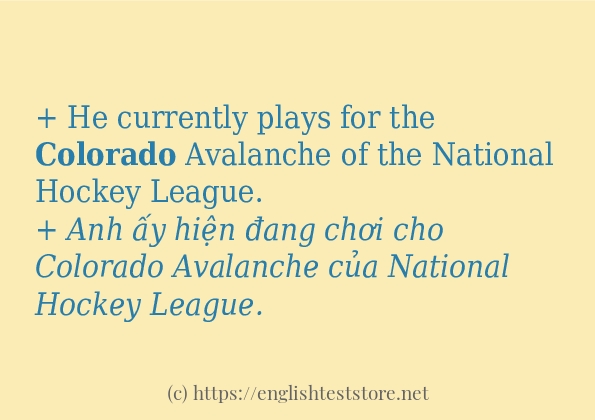 colorado ví dụ cách dùng trong câu