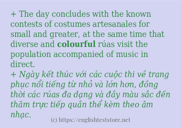 colourful câu ví dụ và cách sử dụng