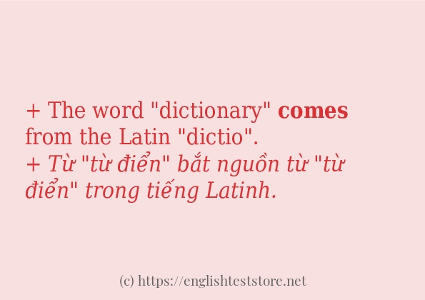 comes câu ví dụ và cách sử dụng comes câu ví dụ và cách sử dụng
