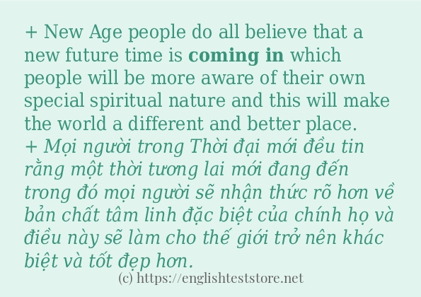 coming in cách sử dụng trong câu và ví dụ