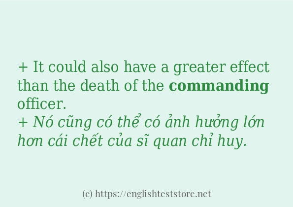 commanding áp dụng trong câu và ví dụ