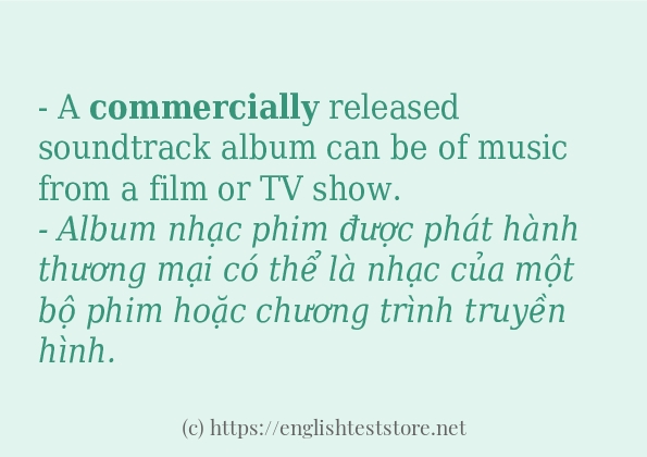 commercially cách sử dụng và câu ví dụ