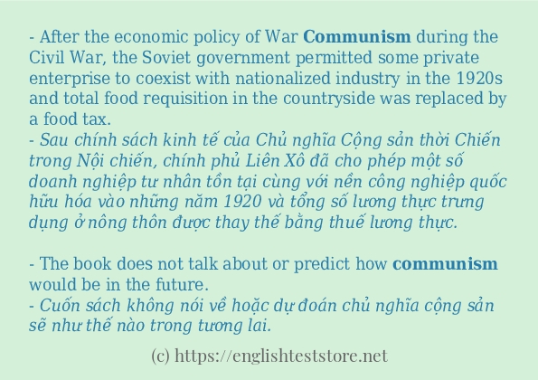 communism câu ví dụ về cách dùng