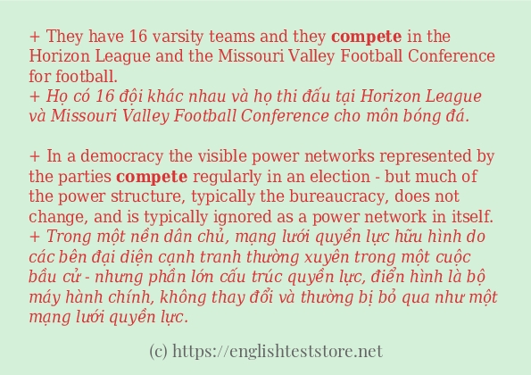 compete ví dụ và cách sử dụng trong câu