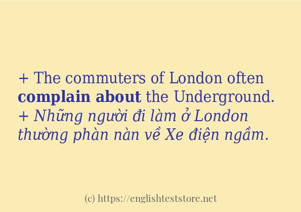 complain about sử dụng thực tế trong câu