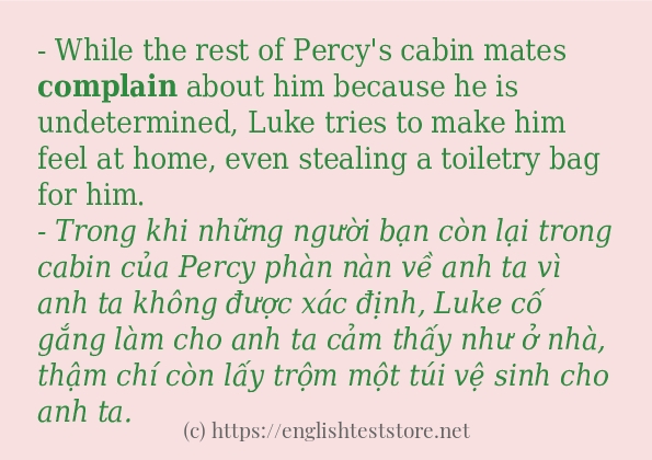 complain ví dụ và cách sử dụng trong câu