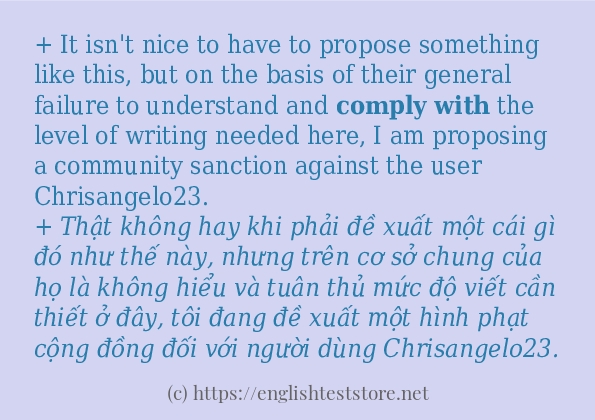 comply with các cách dùng và câu ví dụ comply with các cách dùng và câu ví dụ